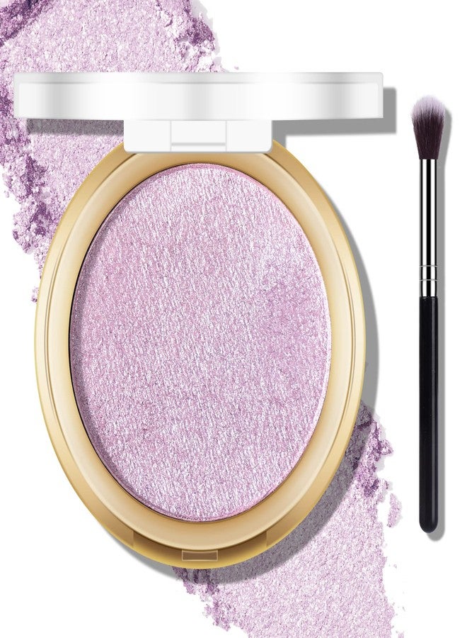 FREEORR Baked Purple Highlighter Powder Palette, Makeup Highlighter Powder Palette Sheer Shimmering Finish Face Highlighters Makeup Iluminadores de Maquillaje #04 Twilight Purple - Image 1